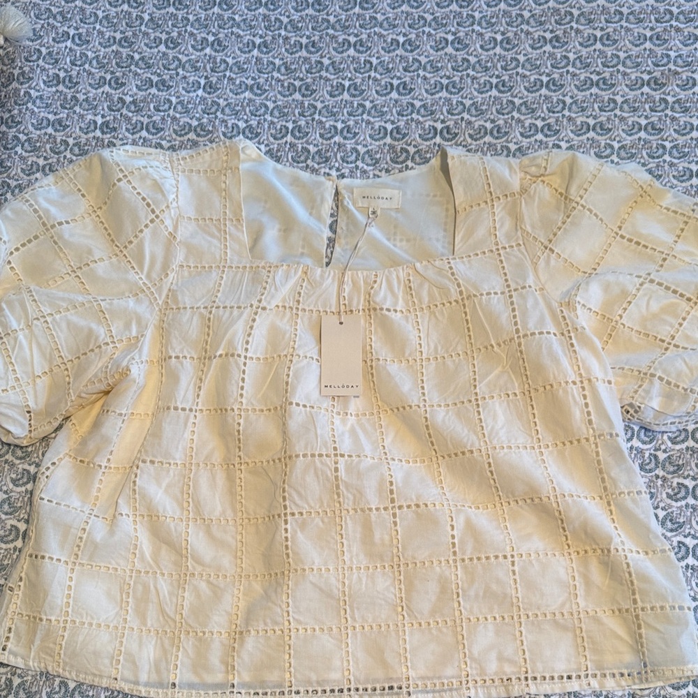 MELLODAY Cream Puff Sleeve Blouse